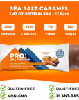 PROBAR  PROTEIN Bar Sea Salt Caramel NonGMO GlutenFree Healthy PlantBased Whole Food Ingredients Natural Energy 12 Count