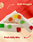 Jujube Nougat Candy with Fruit Jelly Pieces Individually Wrapped 11Ounce Pack About 30 Pieces