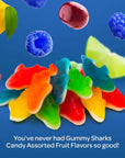 Gummy Sharks Candy Assorted Fruit Flavors 11 Ounce Pack