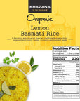 Khazana Authentic Lemon Ready To Heat Basmati Rice Pack of 6 88oz  NonGMO Vegan Gluten Free  Kosher  Aromatic  Flavorful Organic Grain From India  Microwavable Instant Rice in 90 Seconds