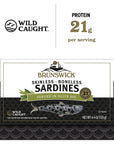 Brunswick Wild Caught Skinless and Boneless Sardines Served in Olive Oil 44 Ounce