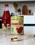 Woodstock Organic Jellied Cranberry Sauce 14 Oz Rich  Smooth Cranberry Jellied Sauce with Moofin Golden SS Spoon  Perfect for Festive Dinners Vibrant  Natural Flavor NonGMO Versatile Cranberr