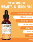 MaryRuth's Vitamin D3 Liquid Drops for Infants & Toddler | USDA Organic Liquid Vitamin D Spray for Infants & Toddlers | Immune Support & Bone Health | Vegan | Gluten Free | Non-GMO | 90-150 Servings