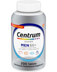 Centrum Silver Multivitamin for Men 50 Plus, Multimineral Supplement, Vitamin D3, B-Vitamins and Zinc, Gluten Free, Non-GMO Ingredients, Supports Memory and Cognition in Older Adults Tablet - 200 Ct