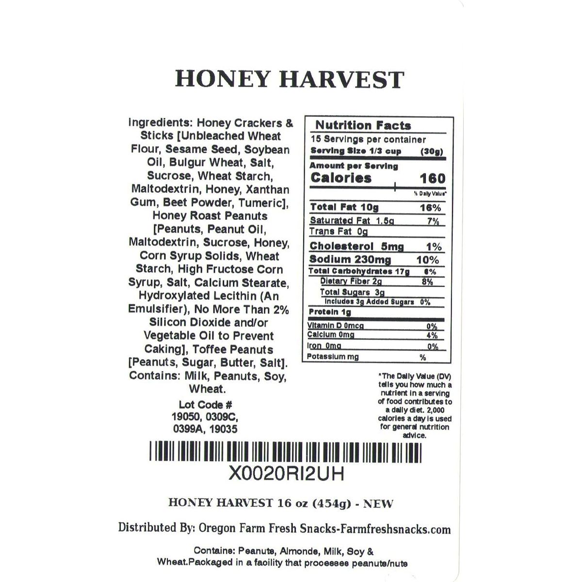 Oregon Farm Fresh Snacks Honey Roasted Nuts and Crackers Mix  Locally Made Honey Roasted Sesame Sticks and Nuts Mix  Enjoy The Perfect Mix of Sweet  Salty  Honey Roasted Mixed Nuts 16oz