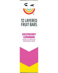 Pure Organic Layered Fruit Bars, Gluten Free and Vegan, Kids Fruit Snacks, Raspberry Lemonade, 6.2oz Box (12 Bars)