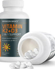 Bronson Basics Vitamin K2 D3 (MK7) Supplement Non-GMO Formula 5000IU (125 mcg) Vitamin D3 & 90 mcg Vitamin K2 MK-7 Easy to Swallow Vitamin D & K Complex, 120 Tablets