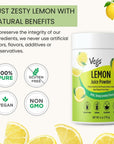 Vegs Lemon Fruit Juice Powder  Freeze Dried  Cold Pressed Lemon Fruit Juice Concentrate Flavoring Powder for Drinks Smoothies Baking Desserts Antioxidants Rich Sugar Free No Preservatives  6 oz