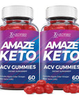 Justified Laboratories (2 Pack) Amaze ACV Keto Gummies 1000MG with Pomegranate Juice Beet Root B12 120 Gummys