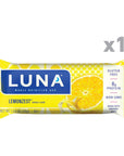 LUNA Bar - LemonZest Flavor - Gluten-Free - Non-GMO - 7-9g Protein - Made with Organic Oats - Low Glycemic - Whole Nutrition Snack Bars - 1.69 oz. (12 Pack)