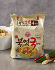 Korean Famous Traditional Hangover Unique Tasty Dried Pollack Ramen Easy to Cook Not Spicy Nutritious Instant Noodles Food 110g x 4 Pack