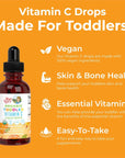 MaryRuth's Toddler Vitamin C Drops | USDA Organic Vitamin C Liquid Drops for Toddler | Ages 1-3 Years | Vitamin for Immune Support & Overall Health | Vegan | Non-GMO | Gluten Free | 30 Servings