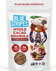 Blue Stripes Whole Cacao Granola Dark Chocolate  GlutenFree LowSugar AllNatural NonGMO  No Refined Sugar  Vegan  No Artificial Ingredients  3 Pack