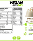 Forzagen Vegan Protein 360 2 Lbs 27 Servings Vanilla Milkshake