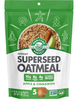 Manitoba Harvest Superseed Instant Oatmeal  10g Protein 4g Fiber  8g Omega 3 and 6 per Serving from Hemp Hearts Whole Grain Rolled Oats  Flax Seed  Apple  Cinnamon Pack of 6 30 Oatmeal Packets Total