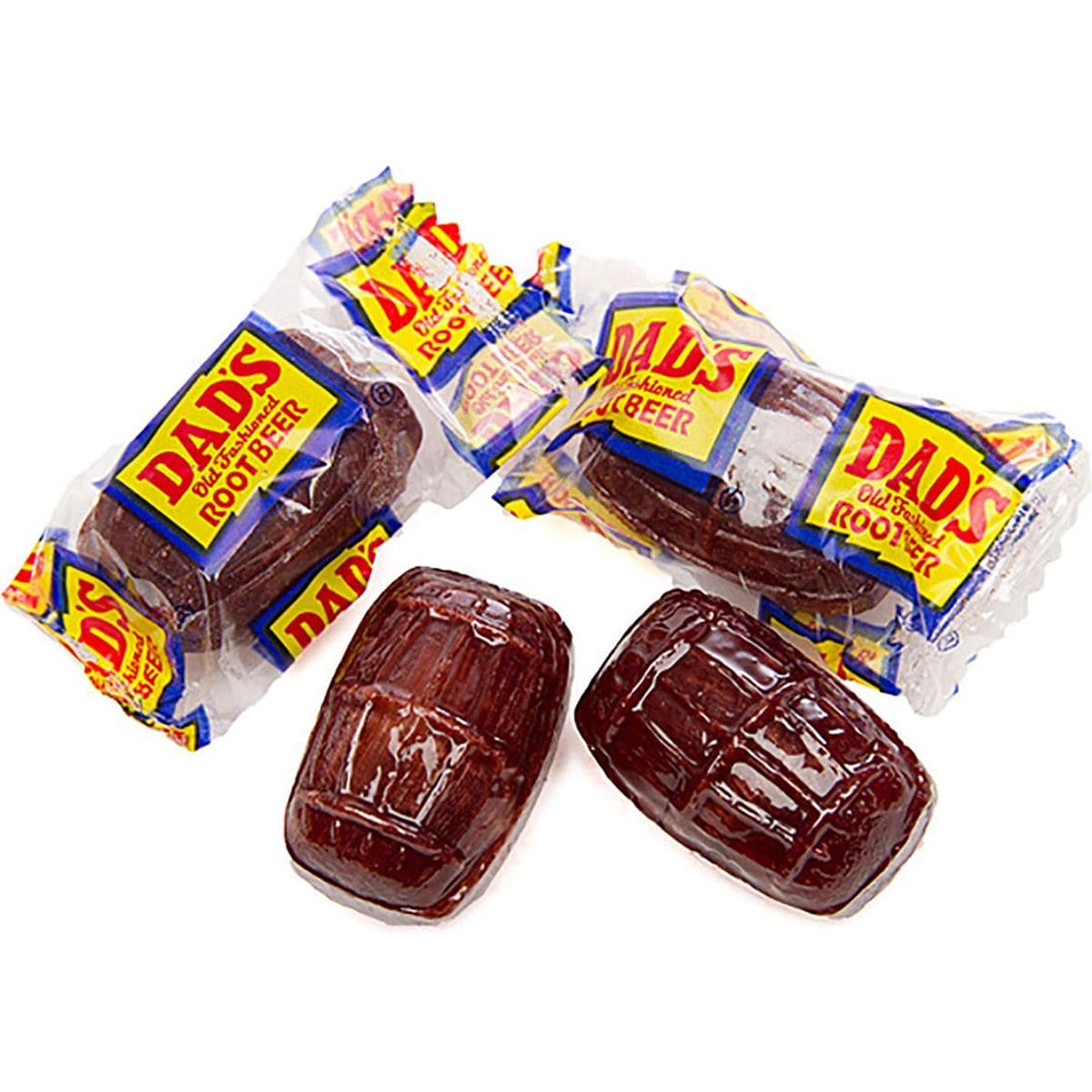 Dads Root Beer Barrels  Rootbeer Barrels Hard Candy  4 Pounds  Washburn Old Fashioned Candies  Individually Wrapped Bulk Barrells