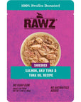 RAWZ Shredded Salmon Aku Tuna  Tuna Oil Recipe 8246 oz Pouches