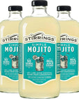 Stirrings 3 Pack Mojito Cocktail Mix 750ml Bottles  Real Juice No Preservatives  90 Calories  Drink Mixer