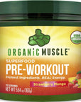 Organic Muscle Clean Pre Workout Powder for Men & Women - 20 Servings