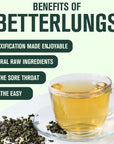 Betterbrand BetterLungs Mullein Lung Support Tea  20 Loose Leaf Servings  Ginseng Elderberry Ginger  Thyme for Lung Cleanse Congestion Relief Mucus Detox  Caffeine Free