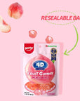 Amos 4D Fruit Gummy Peach Burst Fruity Snacks Jelly Filled Peach Flavor Soft and Chewy Gluten Free 229oz Per Bag 8 Bags