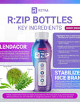 RETRA Detox Cleanse Zip 4 oz Bottles- Vegan and Gluten Free Energy Drink to Support an Already Healthy Immune System to Improve Gut Health and Mood- Berry Breeze Flavor (20 Pack)