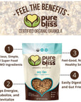 Pure Bliss Organic Granola (French Vanilla Almond) Gluten Free, Non-GMO, Best Tasting Natural Healthy Snack, Hand Made Delicious Granola Cereal, Simple Superfood Ingredients (Value Pack 3 x 11oz Bags)