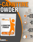 BulkSupplements.com L-Carnitine Powder - Carnitine Supplement, L Carnitine 1000mg, Carnitine Powder - Amino Acids Supplement, Energy Support - Gluten Free, 1g per Serving, 100g (3.5 oz)