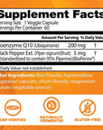 Doctor's Best High Absorption CoQ10 with BioPerine Gluten Free Naturally Fermented Vegan, Heart Health and Energy Production 200 mg 60 Veggie Caps, White