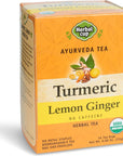 Herbal Cup Ayurveda Turmeric Tea Organic Lemon Ginger No Caffeine Herbal Teas Organic Lemon Ginger 16 Count Pack of 1