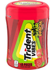 Trident Vibes SOUR PATCH KIDS Redberry Sugar Free Gum, 40 Piece Bottle