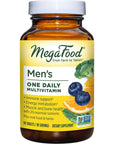 MegaFood Men's One Daily - Multivitamin for Men with Zinc, Selenium, Vitamin B12, Vitamin B6, Vitamin D & Real Food - Immune Support Supplement - Muscle and Bone Health - Vegetarian - 90 Tabs