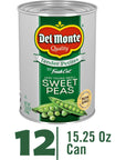 Del Monte Tender Petites Very Young Small Sweet Peas Pack of 12 1525 oz Can