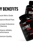 FORCE FACTOR Score! XXL Nitric Oxide Booster Supplement for Men with L-Citrulline, Black Maca, and Tribulus to Improve Athletic Performance, Increase Stamina, and Support Blood Flow, 60 Tablets