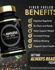 FLAWLESS FOR MEN: Be Ready Male Fiber Supplement | Support Gut Health with Psyllium Husk, Flax & Chia Seeds for Relief of IBS Symptoms | Digestive Cleanliness | 120 Vegan Capsules