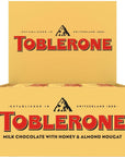 Toblerone Milk Chocolate Bar with Honey and Almond Nougat, 12 - 3.52 oz Bars