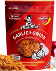 MaeMai Crispy Onions & Garlic Flakes - Keto, Healthy Spicy Seasoning, Salad Toppings, Fried Onions - Ramen, Rice Seasoning, Vegan, Gluten-free | Medium Spice | 75g | Single