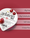 Gelatein Plus Cherry: 20 grams of protein. Ideal for clear liquid diets, swallowing difficulties, dialysis and oncology. Great pre or post-workout snack. (12 pack) …