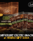 Jerkycoms Classic Exotic Jerky Variety Sampler Pack  Jerky Variety Pack with 4 Types of Jerky  Buffalo Wild Boar Venison Jerky and Elk Jerky  Exotic snacks Highprotein AllNatural Keto Diet No Added Preservatives 4 oz