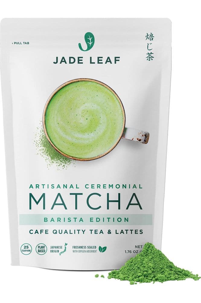 Jade Leaf Artisanal Ceremonial Grade Matcha Green Tea Powder - Authentic Japanese Origin - Barista Edition For Cafe Quality Tea &amp; Lattes (1.76 Ounce)