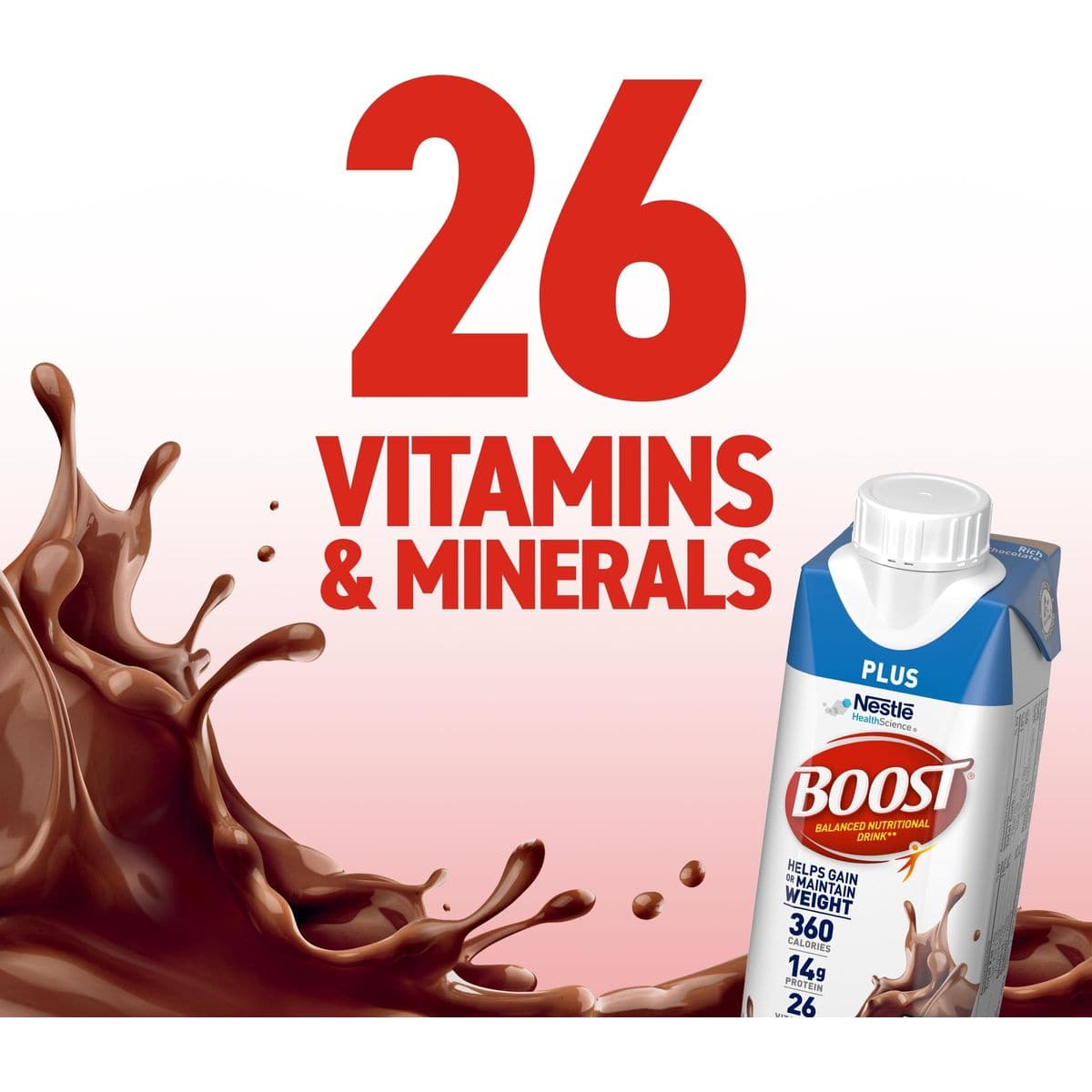 Boost Plus Complete Nutritional Drink, Rich Chocolate - 8 Fl Oz (Pack of 24)