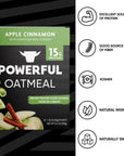 Powerful Nutrition Instant Protein Oatmeal Packets, Apple Cinnamon, 20 Count, 15g of Protein, 3g of Fiber, Kosher, Natural Ingredients, Power Up Your Day with an Instant Breakfast