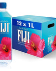 FIJI Natural Artesian Bottled Water 1 Liter - 33.8 Fl Ounce (Pack of 12)