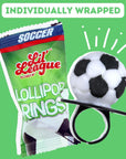 Lil League Lil League Soccer Ball Lollipop Rings Individually Wrapped Candy for Birthday Party Favors End of Season Parties 18 Suckers