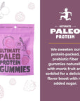 Ultimate Paleo Protein Gummies | Mixed Berry Flavored Gummy Chews | Complete Protein, Zero Added Sugar, Great Source of Prebiotics and Fiber, No Dairy, No Gluten, Non-GMO, Keto Friendly | 4 Servings