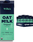 Willas Organic Oat Milk 32 Fl Oz Pack of 6 Unsweetened