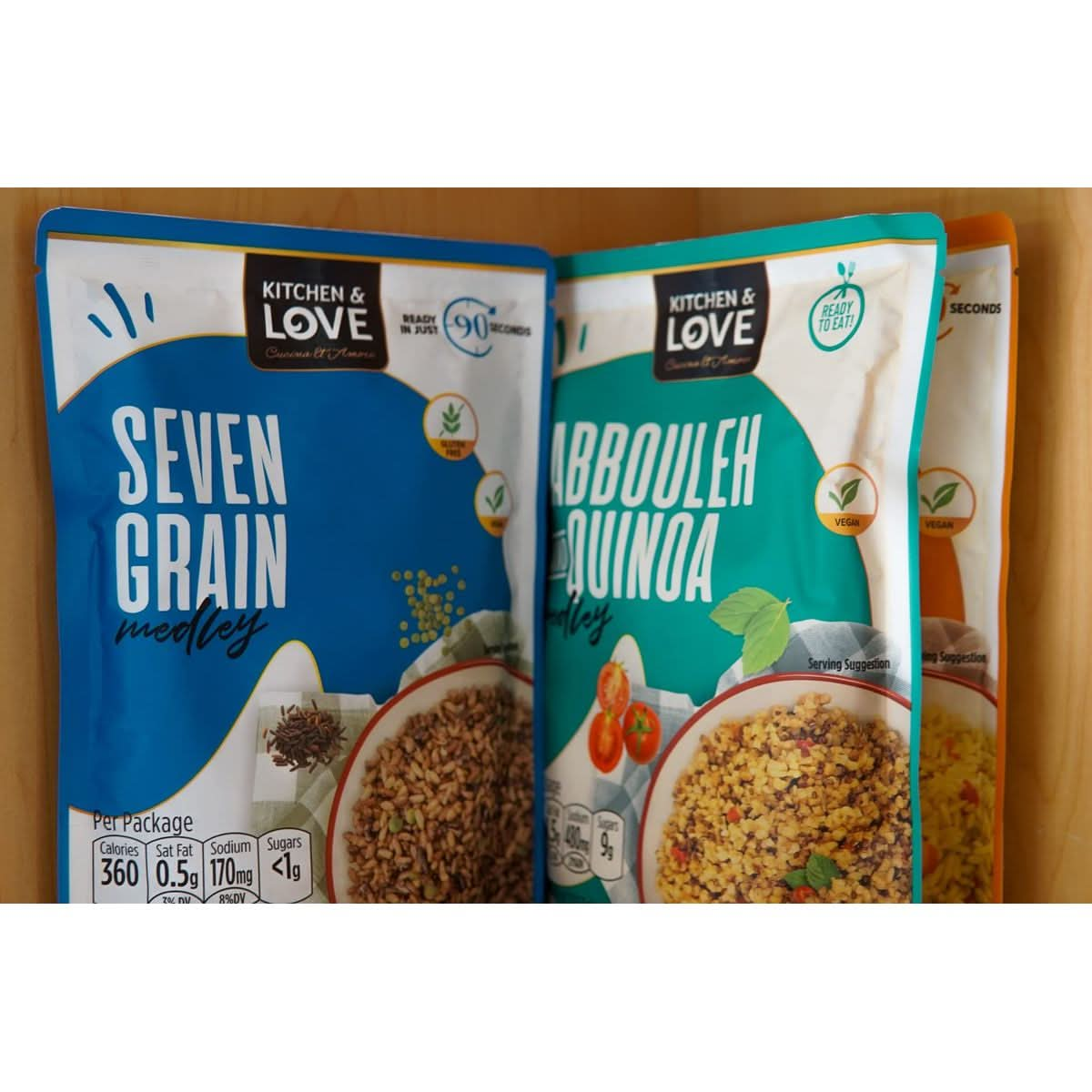 Kitchen  Love Seven Grain Medley Pre Cooked Microwave Ready Pouch Shelf Stable Vegan Vegetarian Gluten Free 8 Oz 6Pack