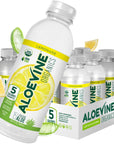 Aloe Vera Juice NoPulp Organic Aloe Vera Drink Healthy Juice with Aloe Powder and Lemon Juice 5 Calories Low Sugar No Artificial Ingredients 169 oz 12 Pack Lemonade  Aloevine Organics