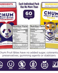 Chum Fruit Bites 100% Real Fruit Snacks | Strawberry + Mango, 12 Ct | Non-GMO, No Added Sugar or Preservatives | Top 12 Allergen and School Friendly, Nut-Free, Gluten-Free, Vegan, Kosher, Paleo