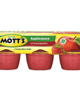 Motts Fruit Snacks on the Go Applesauce Strawberry Tasty Bite Apple Sauce Snacks Made From Apples  Strawberry  Gluten Free Snacks for Kids  Adults Nut  Dairy Free  Vegan Snacks Keto Friendly by BETRULIGHT  4 oz Cups 2Pack Sleeves 12 Cups Total